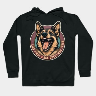 Lick First! German Shepard Design Hoodie